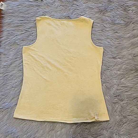 Lole womens light yellow cotton‎ stretch tank top with button neck size large - Picture 5 of 6